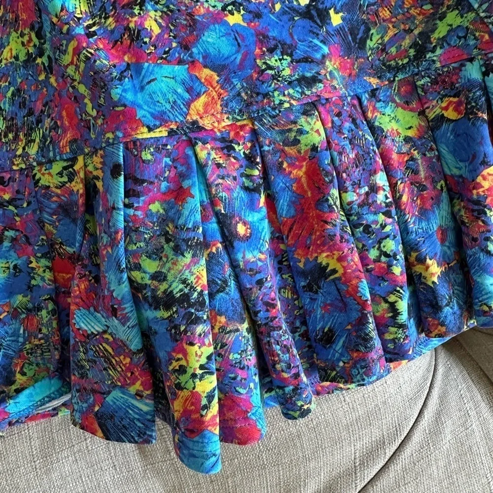 Dona Jo Colorful Floral Women's Skater Skirt